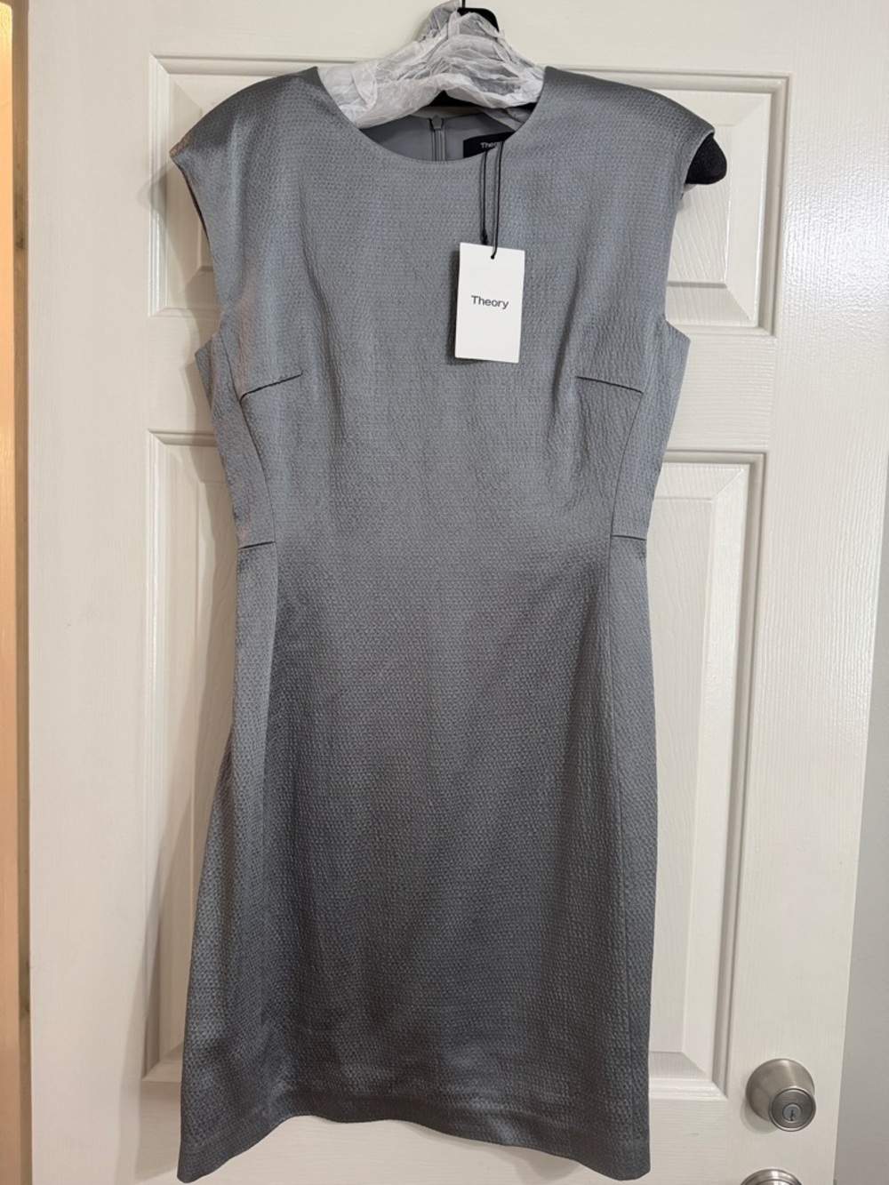 Theory Textured Sheath Dress in Gray
